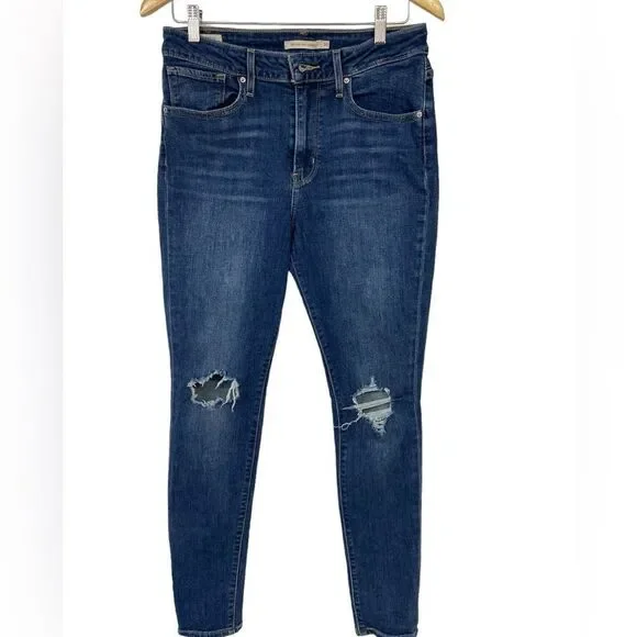 Levi’s 721 Distressed High Rise Skinny Jeans. Size 30 - Picture 3 of 10
